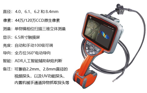 進口工業(yè)視頻內(nèi)窺鏡的主要技術參數(shù)